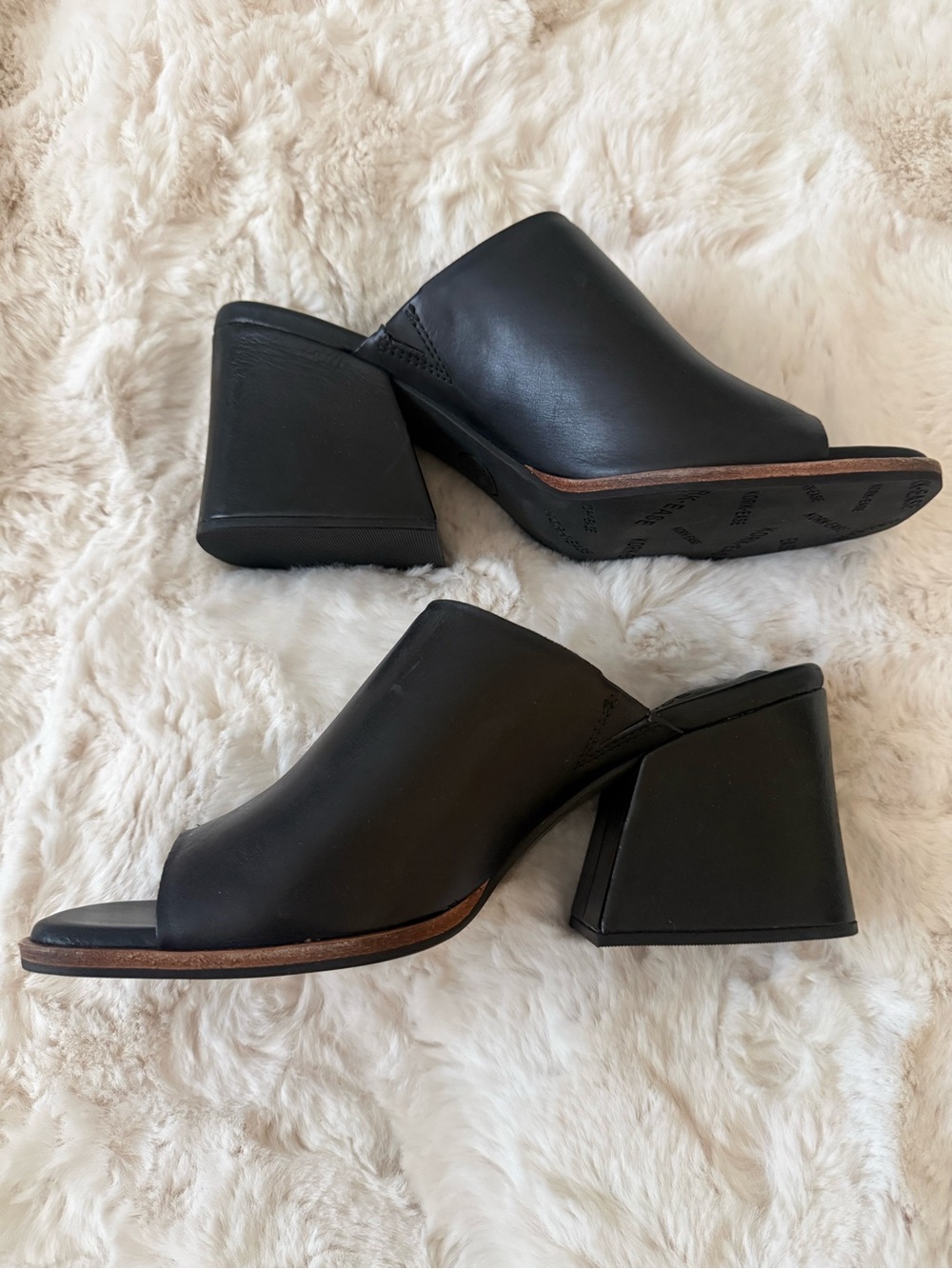 Capri Open-Toe Block Heel Mules - Size 9